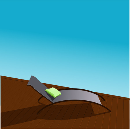  Chaise-longue near poolのイラスト素材