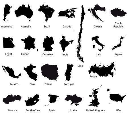Detailed Vector maps setのイラスト素材