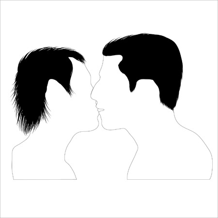Vector silhouettes of coupleのイラスト素材
