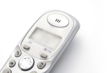 Home telephone isolated on whiteの写真素材