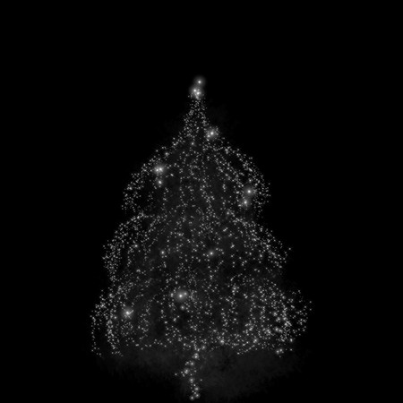 Christmas black background : Christmas tree の写真素材