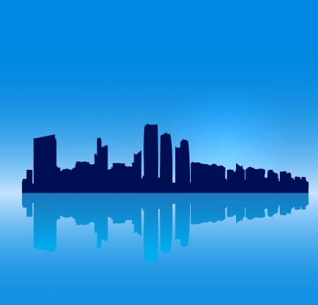 Detailed vector Abu Dhabi silhouette skylineのイラスト素材