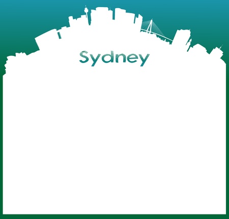 vector background with Skyline of Sydneyのイラスト素材