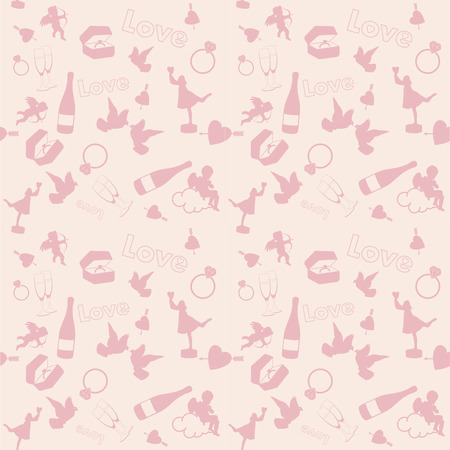 Seamless valentine's pattern with  holiday symbolsのイラスト素材