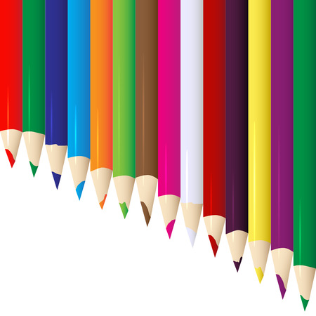 Line of vector colored pencils. vectorのイラスト素材