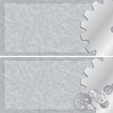 VSet of two vector banners with gear wheels. Technology concept.のイラスト素材
