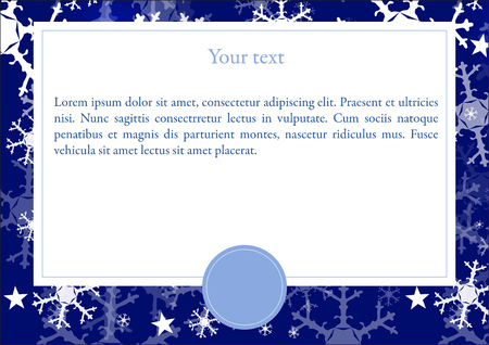 Blue business card with Winter backgroundのイラスト素材