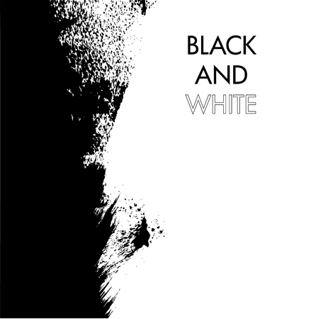 Grunge ink splattered black ad white background . Vector illustrationのイラスト素材