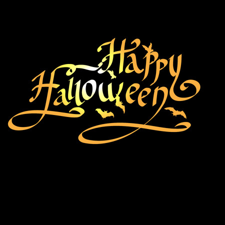 Happy Halloween lettering greeting card vectorのイラスト素材