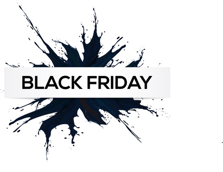 Black Friday, Big Sale, black ink splachの写真素材