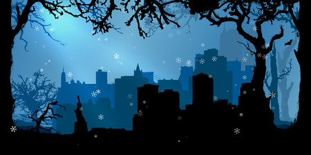 Vector Christmas New York Backgroundのイラスト素材
