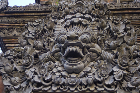 Balinese stone sculpure. Ubud Royal Palace decorationの写真素材