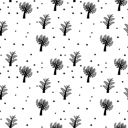 Seamless vector background with treesのイラスト素材
