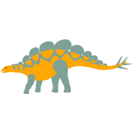 Vector dinosaur Hesperosaurus stands on four legsのイラスト素材