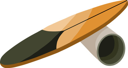 Vector balance board in yellow green color for taking care of yourselfのイラスト素材