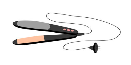Flat style hair straightener isolated. flat hait straightener vector illustrationのイラスト素材