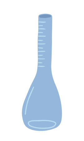 Vector hand drawn glass beaker illustration. flat glass tube clip artのイラスト素材