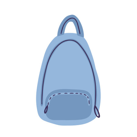 Hand drawn vector doodle school bag illustration. Cute hand drawn backpack clip art.のイラスト素材