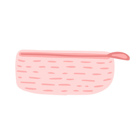Cute trendy pencil case vector illustration. Hand drawn doodle textile pencil case isolatedのイラスト素材