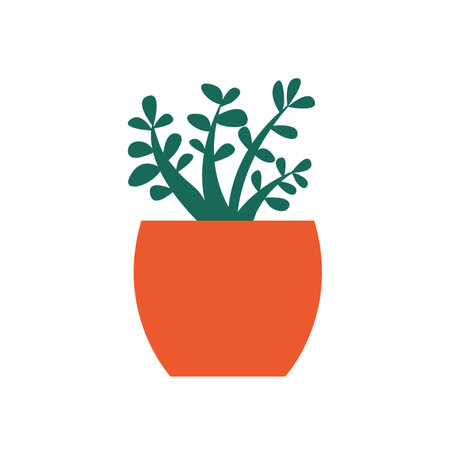 house plant in vase flat illustrationのイラスト素材