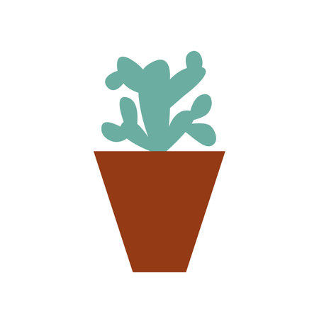 Flat style cactus in pot vector illustrationのイラスト素材