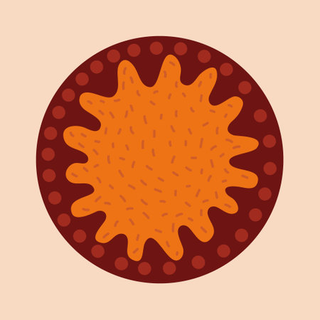 Hand drawn flat pumpkin pie top view vector illustration