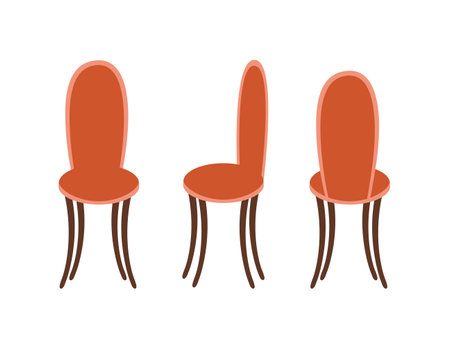 Vector chair flat style setのイラスト素材