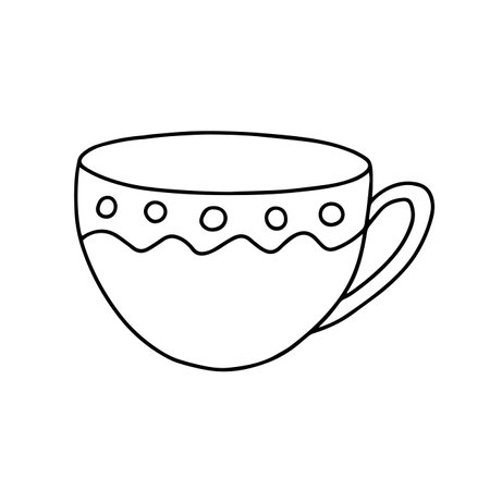 Vector hand drawn doodle tea cupのイラスト素材