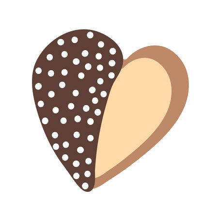 Heart cookie vector illustration. Doodle chocolate cookie isolated.のイラスト素材