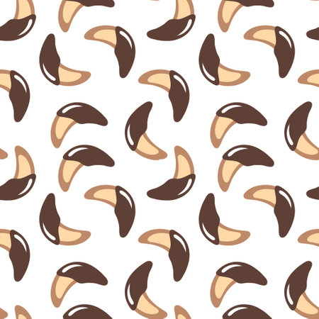 Vector cacao cookie seamless pattern. Cute hand drawn sweet cookiesのイラスト素材
