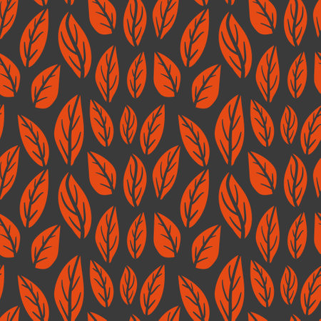 orange leaves patternのイラスト素材