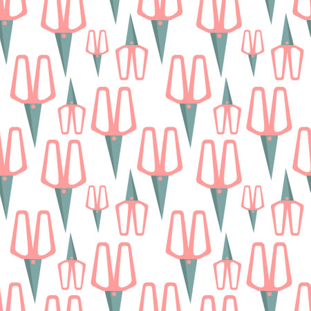 Garden secateurs seamless patternのイラスト素材