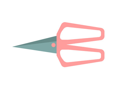 Vector secateurs flat illustration. Simple style garden scissors isolated on white background.のイラスト素材
