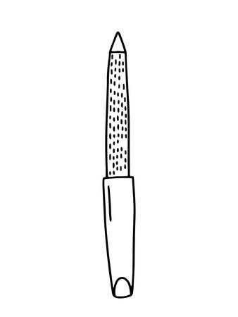 Nail file vector doodle illustration. Hand drawn manicure tool isolatedのイラスト素材