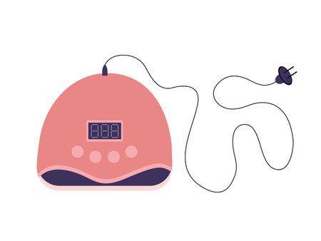 Vector UV lamp illustration. Flat style UV lamp for manicure and pedicure with gel polishのイラスト素材