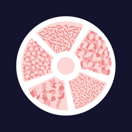 Flat style box with rhinestones for manicure vector illustrationのイラスト素材