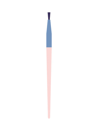 Vector flat manicure brush illustration. Flat style manicure tool for nail art.のイラスト素材