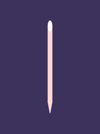 Vector wooden pusher orange stick for manicure and pedicure flat style illustrationのイラスト素材