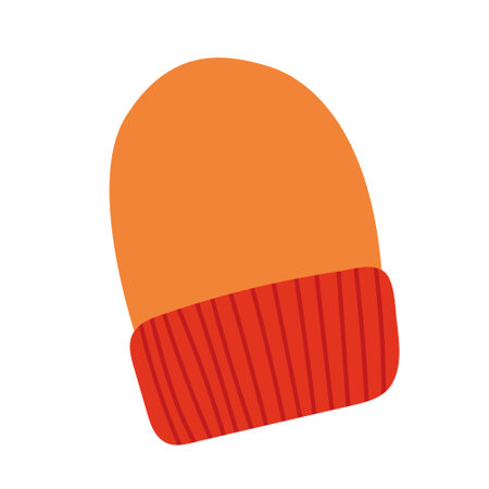 Vector flat style knitted autumn hatのイラスト素材