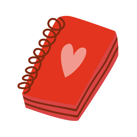 Cute lovely notebook with heartのイラスト素材