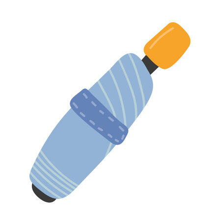 Blue folded umbrella vector illustrationのイラスト素材