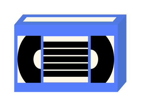Vector VHS cassette flat style illustrationのイラスト素材