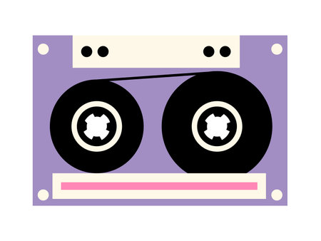 Retro audio cassette vector flat illustrationのイラスト素材