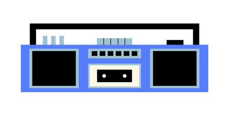 Vector retro boombox in 80s-90s trendy flat style illustrationのイラスト素材