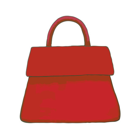 Trendy red leather bag for womanのイラスト素材