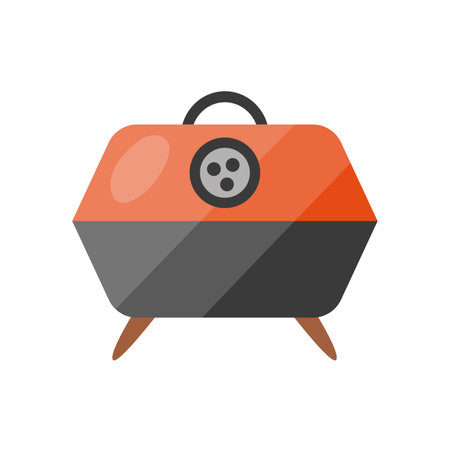 Portable barbecue grill vector illustrationのイラスト素材