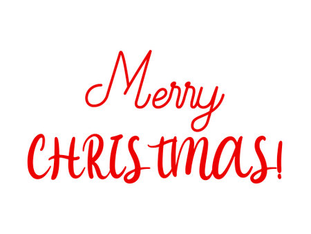 Hand drawn Merry Christmas lettering vector clipartのイラスト素材