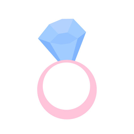 Diamond ring flat style vector clipartのイラスト素材