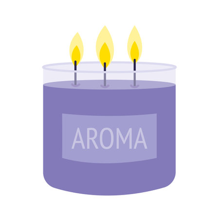 Flat candle in glass vector clipartのイラスト素材