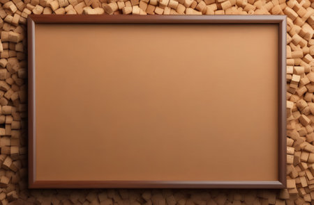 Cork frame on corks backgroundの素材